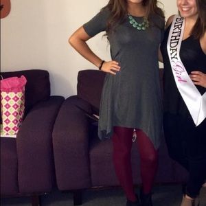 Gray fitted t shirt dress